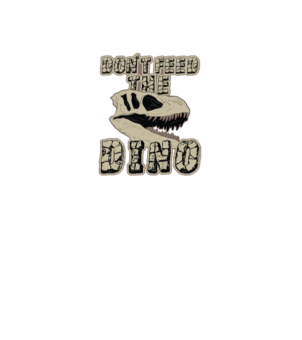 Dont feed the dino model negru pe tricou