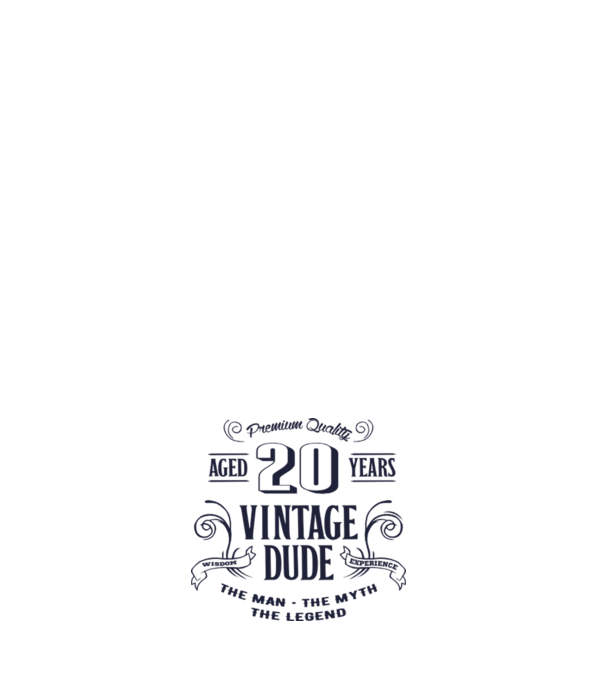 Vintage Dude - 20 model alb pe tricou