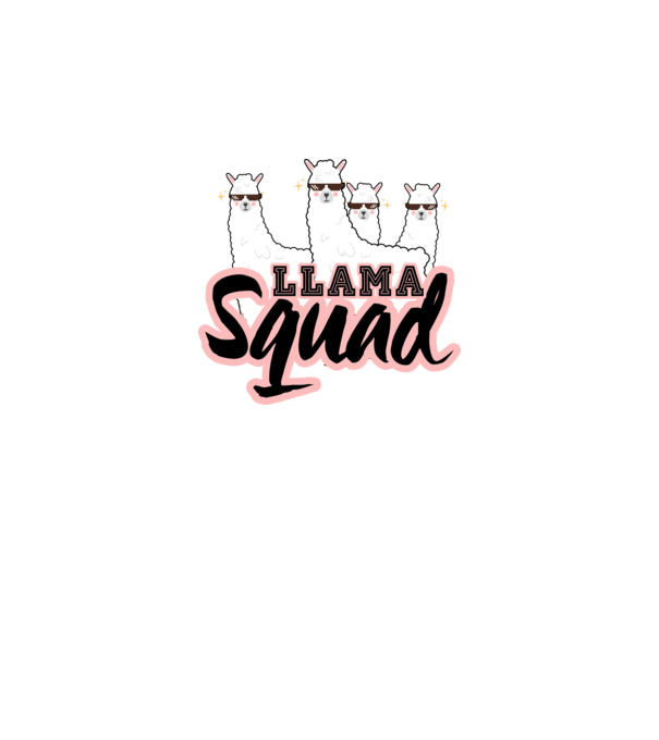 Llama squad model negru pe tricou