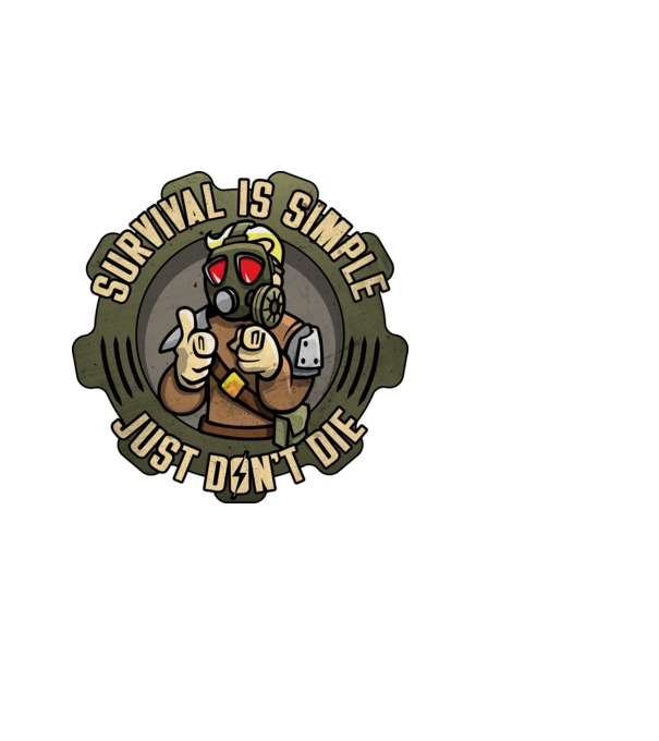 Survival model negru pe tricou
