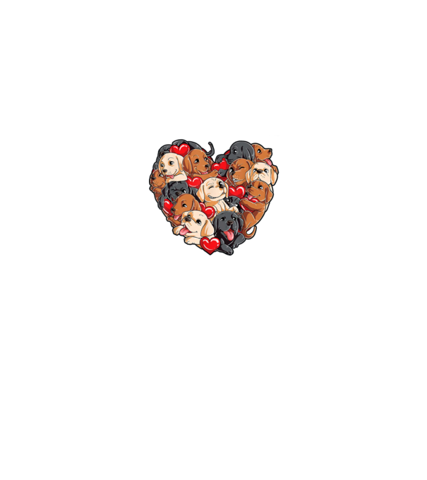 Puppy Heart model negru pe tricou