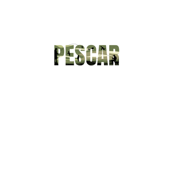 PESCAR model negru pe tricou