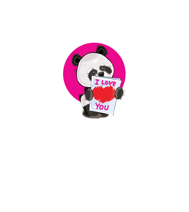 dragoste panda model negru pe tricou