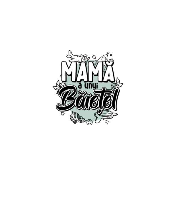 Mamă a unui băiețel model alb pe tricou