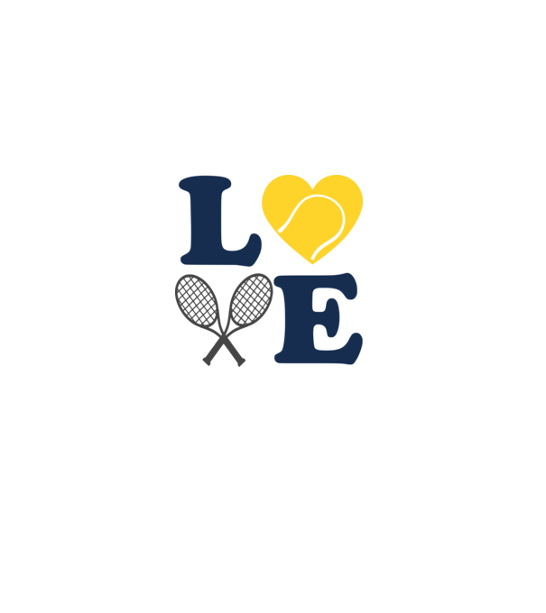 LOVE Tennis model alb pe tricou