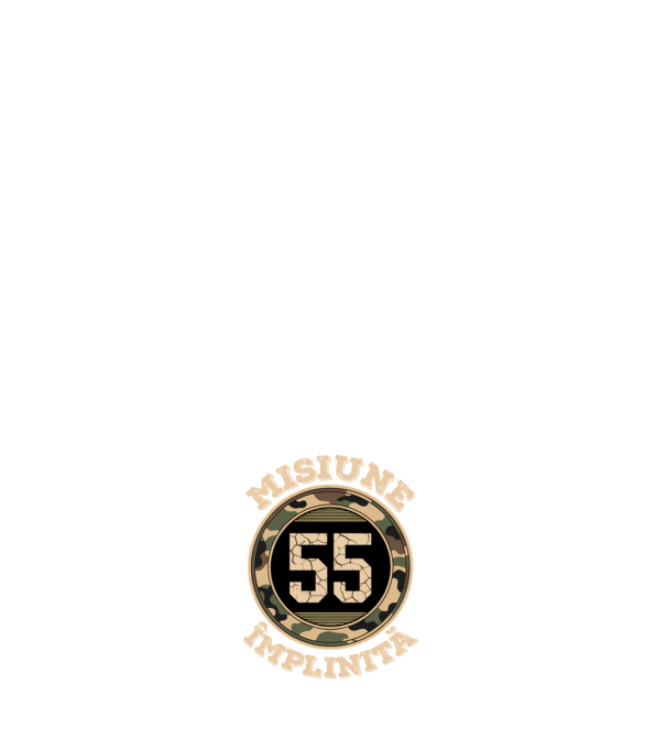 Misiune împlinită 55 model alb pe tricou