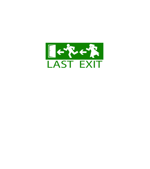 Last Exit model alb pe tricou