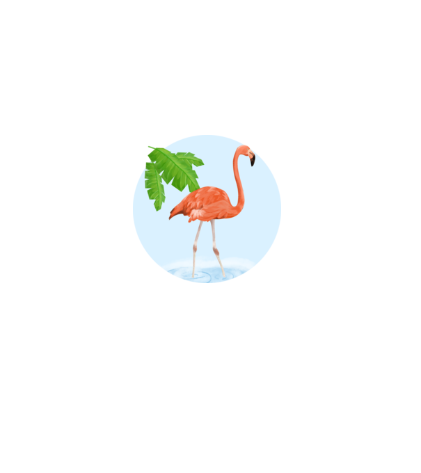 Flamingo model albastru închis pe tricou