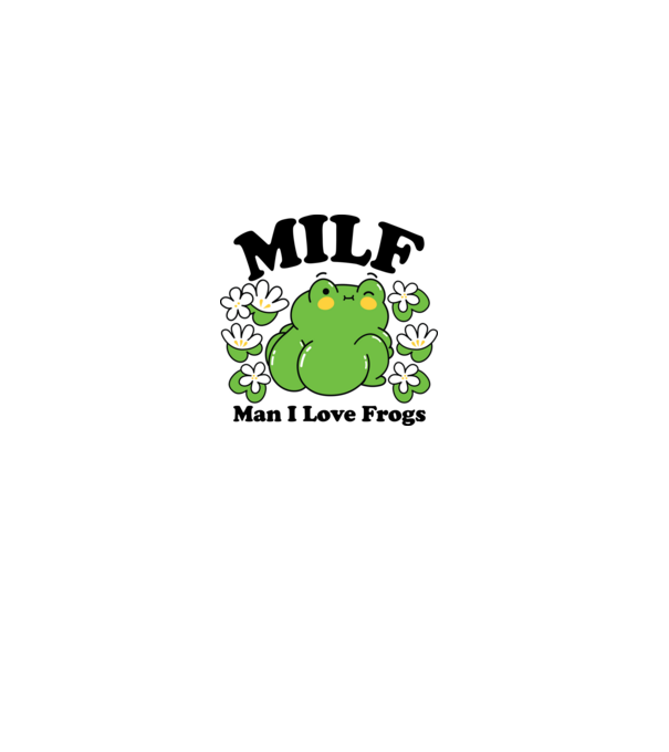MILF man i love frogs model alb pe tricou