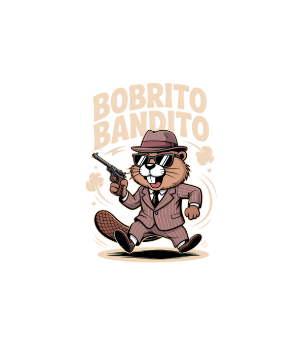 Bobrito Bandito model alb pe tricou