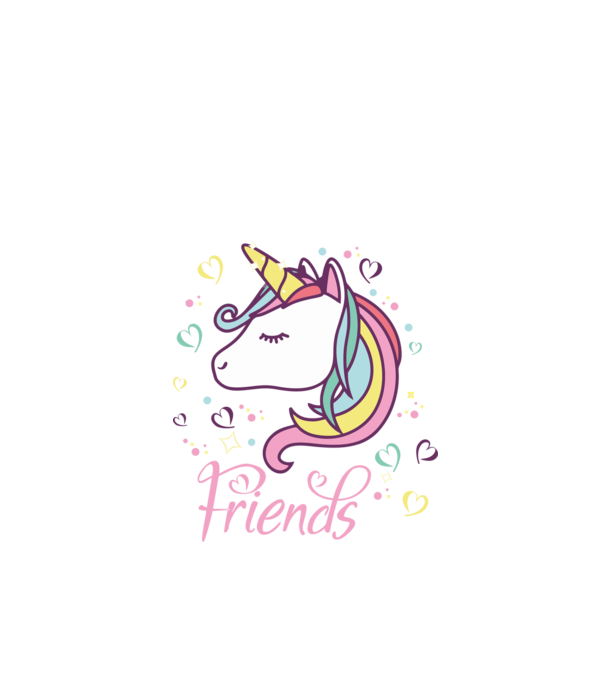 Unicorn Friend model negru pe tricou