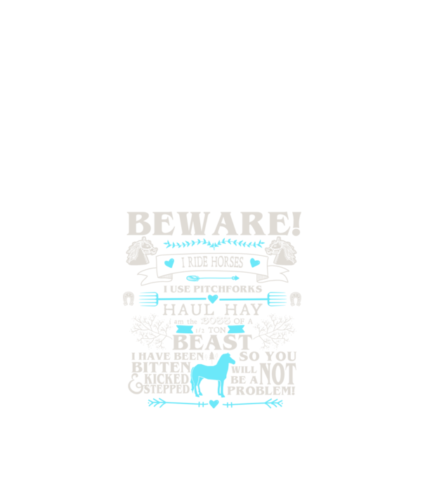 Beware i ride horses model negru pe tricou