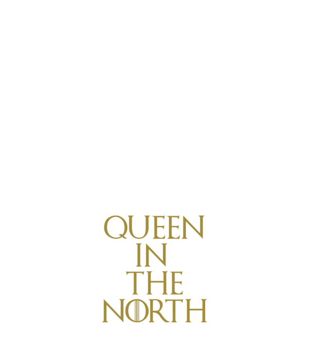 Queen in the North model albastru închis pe tricou