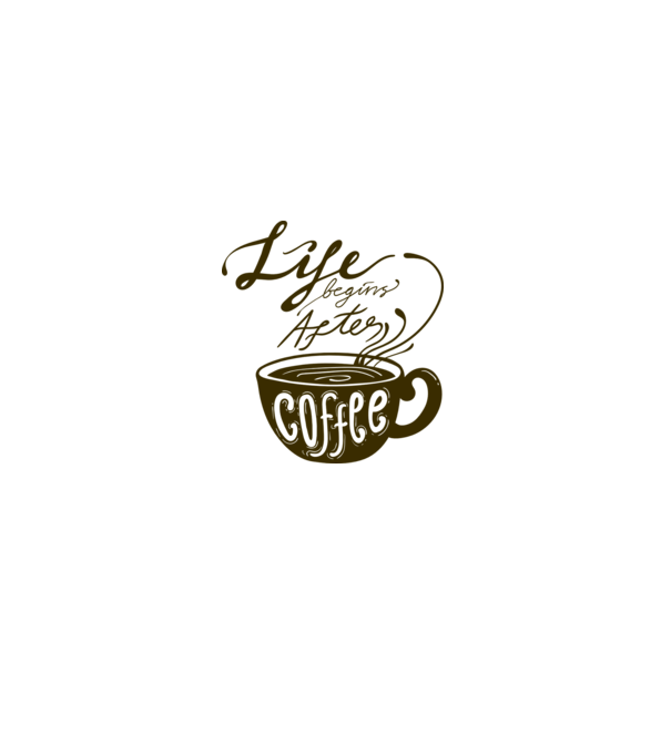 Life begins after coffee model alb pe tricou