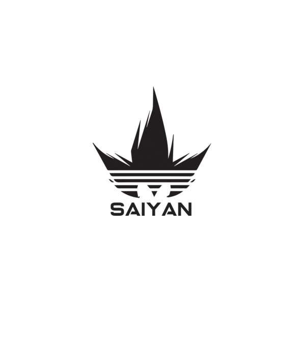 saiyan logo model alb pe tricou