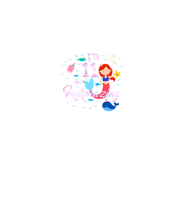 Mermazing Birthday 11 model negru pe tricou