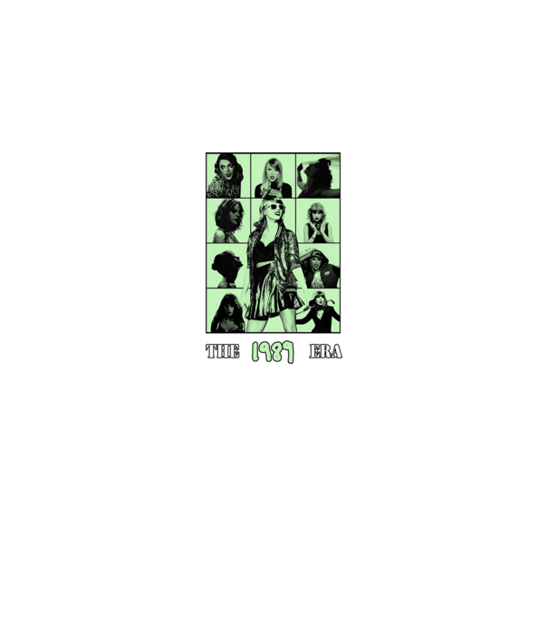 Taylor Swift ERAS green model negru pe tricou