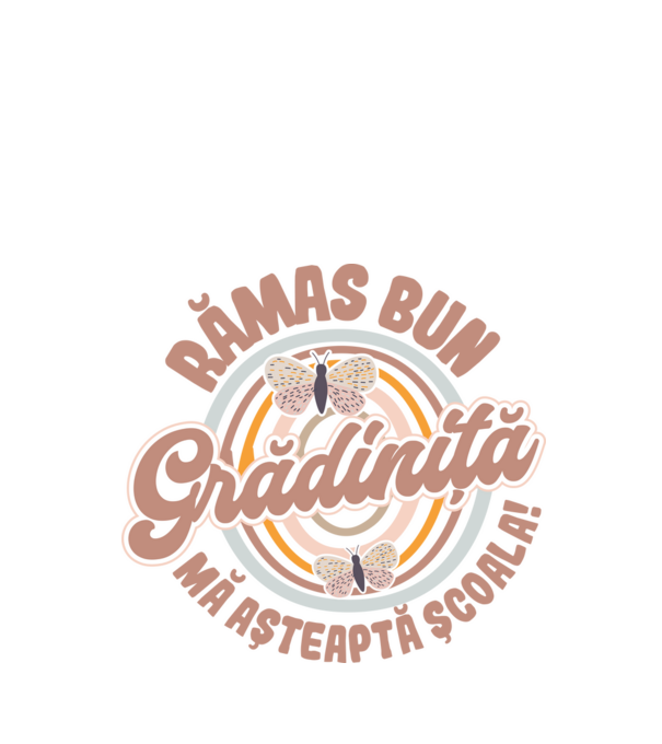 Rămas bun grădiniță, mă așteaptă școala! model alb pe tricou