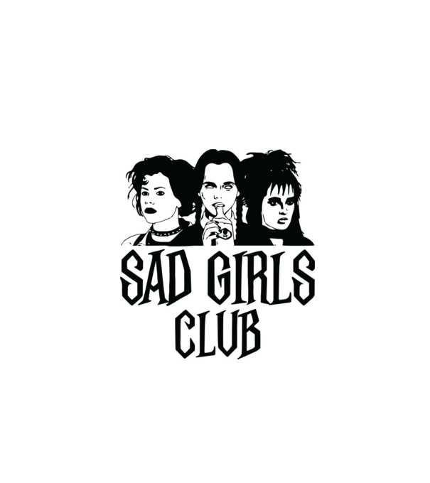 Sad Girls Club model alb pe tricou