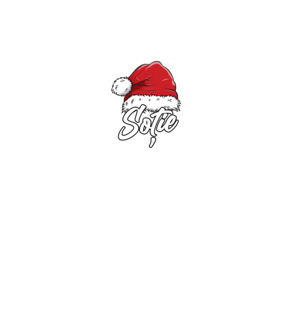 soție Santa Hat model negru pe tricou