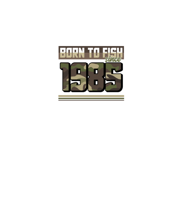 Born to fish since 1985 model negru pe tricou