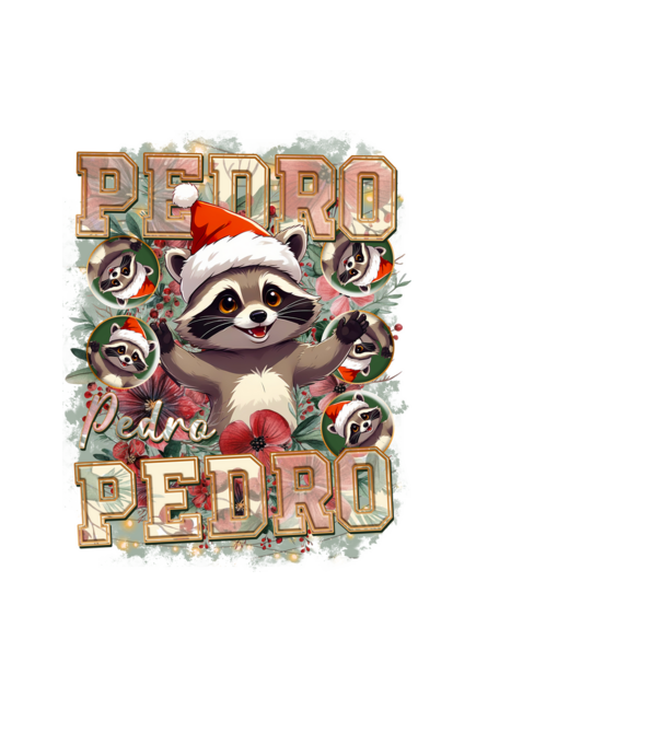 Pedro pedro flower xmas model negru pe tricou