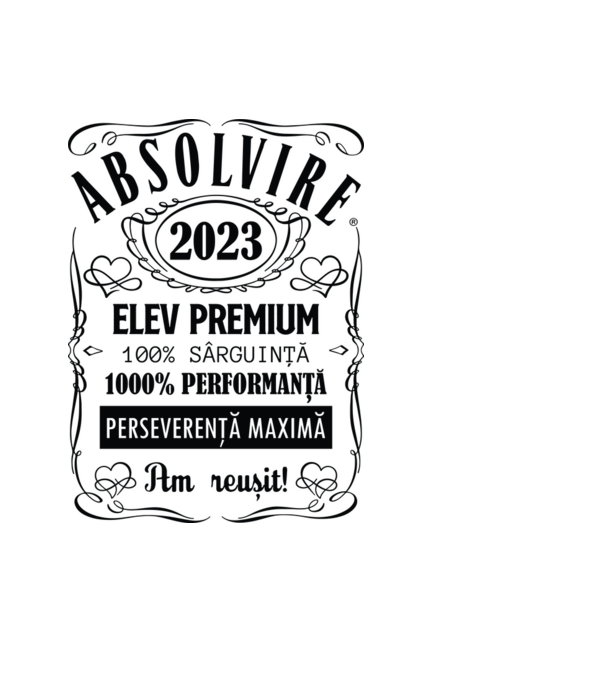 Absolvire Premium model negru pe tricou