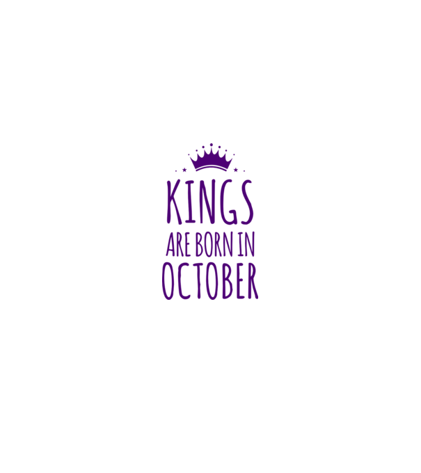 Kings are born in - October model alb pe tricou