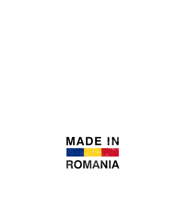 made in romania model albastru închis pe tricou