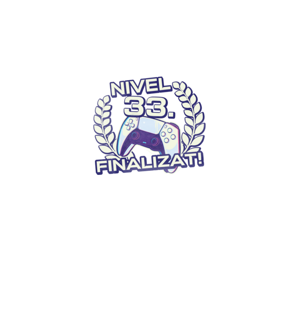 Nivel 33 finalizat! model negru pe tricou