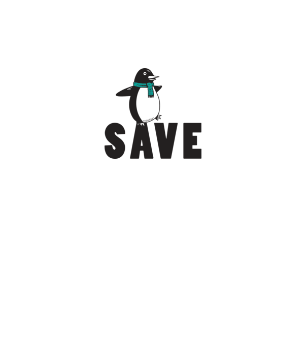 Save penguin model gri pe tricou