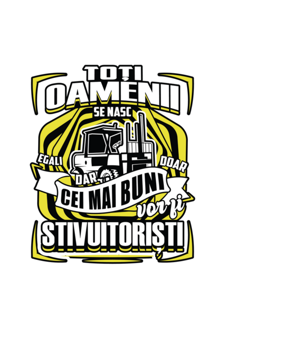 Toți oamenii stivuitoriști model negru pe tricou