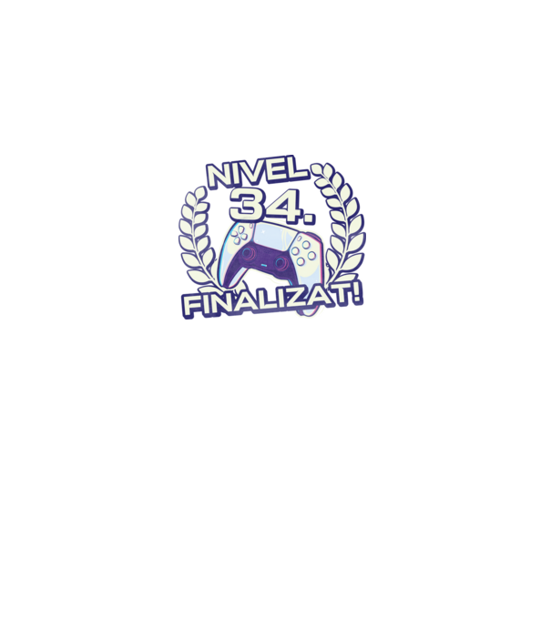 Nivel 34 finalizat! model negru pe tricou