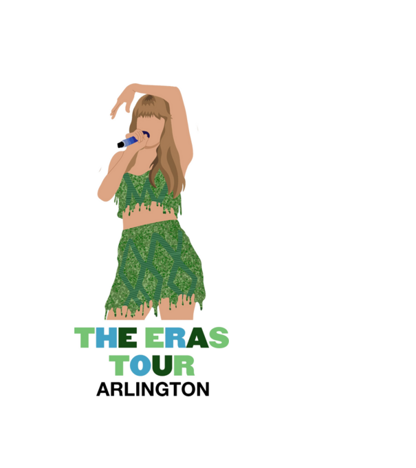 Taylor Swift The Eras Tour Arlington 2 model albastru deschis pe tricou