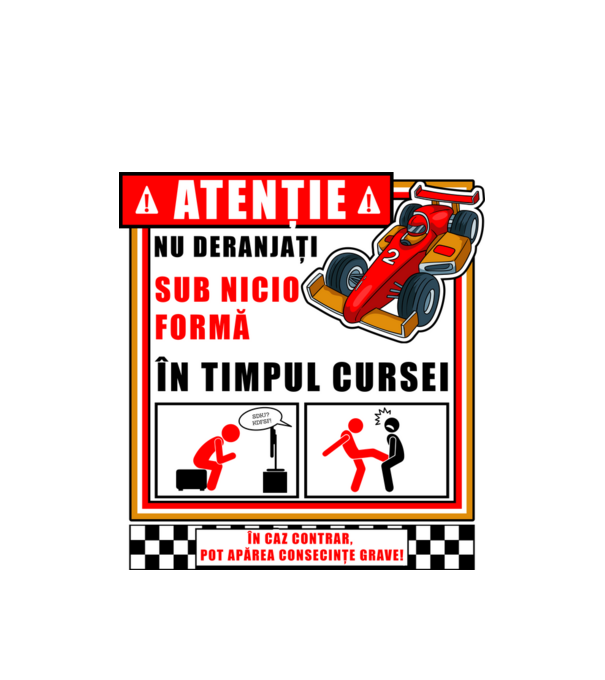 atenție model alb pe tricou