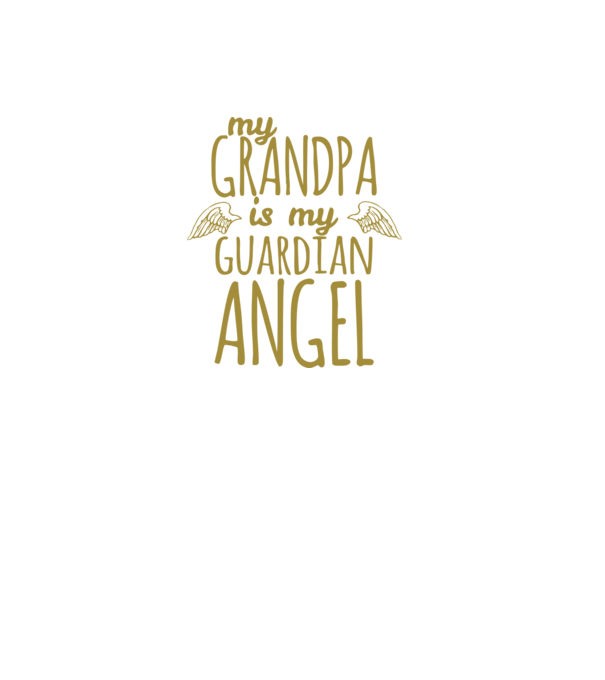 My grandpa is my guardian angel model negru pe tricou