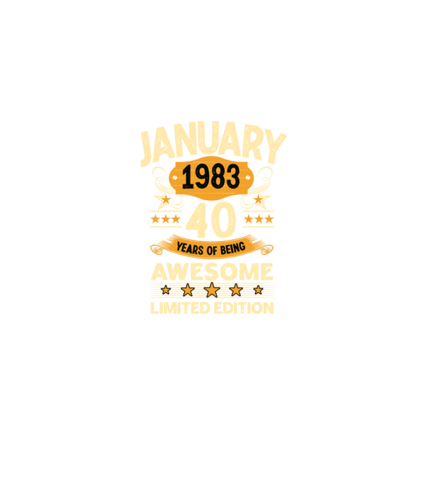 January 1983 40 years of being limited edition model negru pe tricou