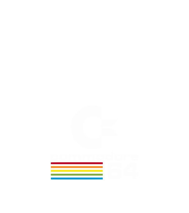 Commodore 64 logo on black model negru pe tricou