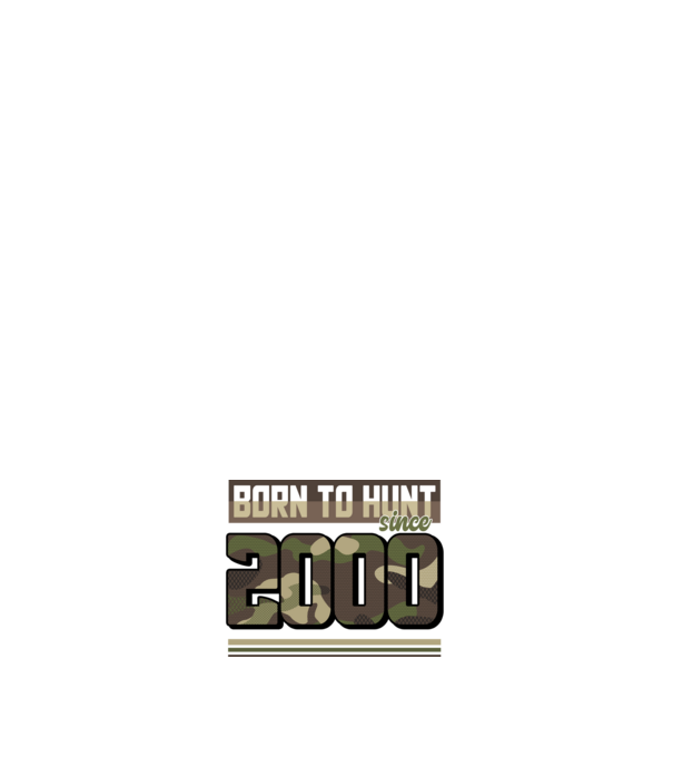 Born to hunt since 2000 model albastru închis pe tricou