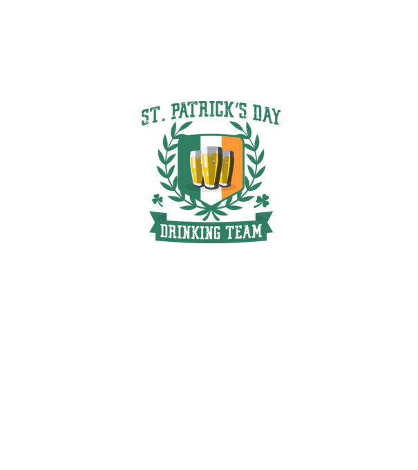 St Patrick Drinking team model alb pe tricou