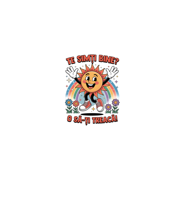 Te simți bine? model alb/roșu pe tricou