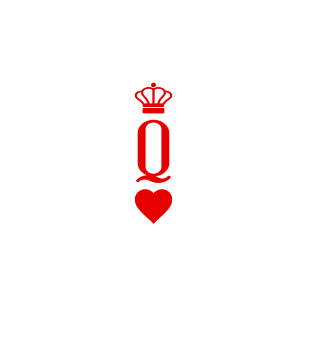 Playin gcards Queen of hearts model alb pe tricou