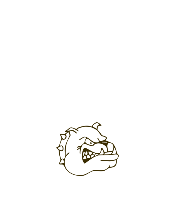 Bulldog model alb pe tricou