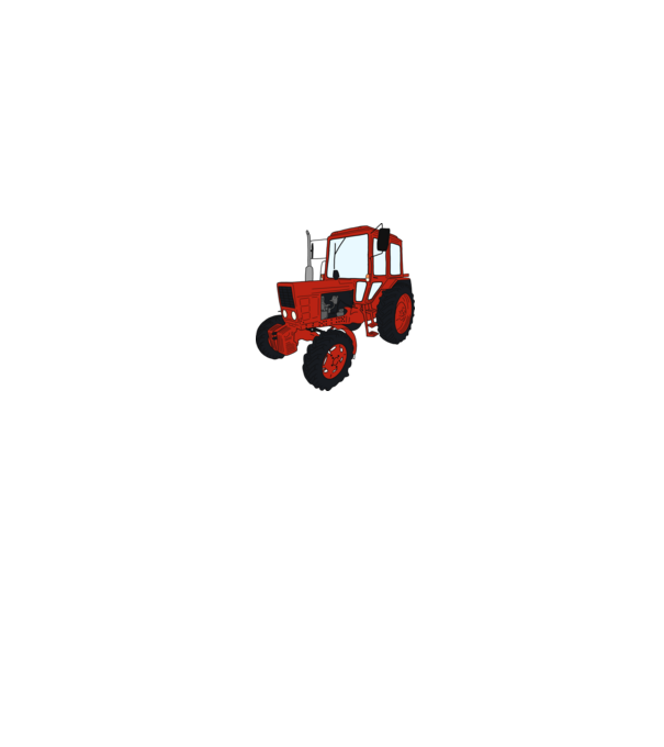 TRACTOR model alb pe tricou