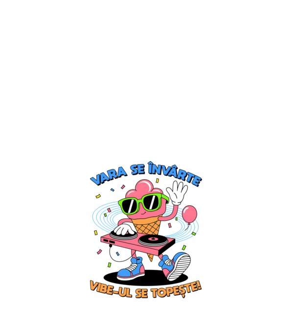 Vara se învârte model alb pe tricou