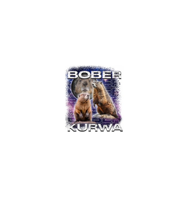Bóber Kurwa universe model negru pe tricou