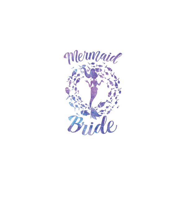Mermaid bride aquarell model negru pe tricou