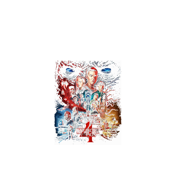stranger things poster model negru pe tricou