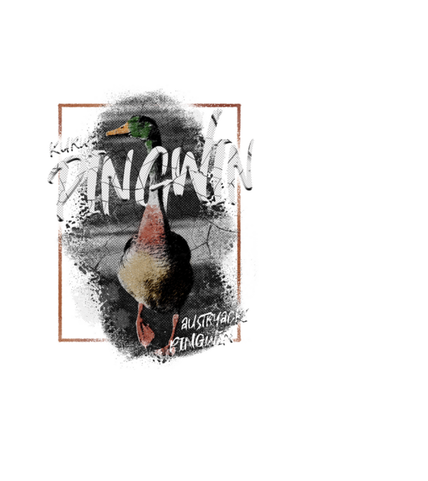Kurwa pingwin model negru pe tricou
