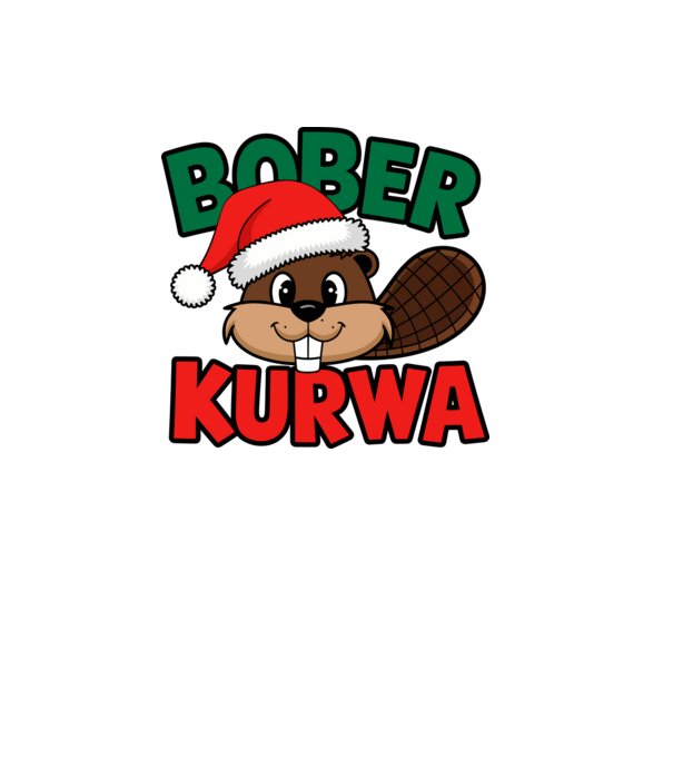 Bober kurwa xmas model alb pe tricou